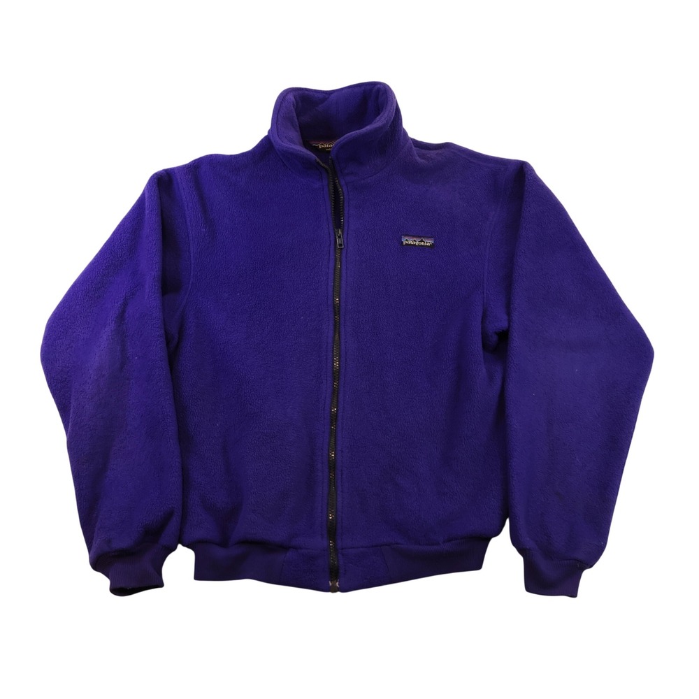 Patagonia Unisex S Full Zip Synchilla Fleece Jacket Purple Made in USA Vintage